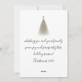 エレガントな冬のグリーン メリークリスマスツリー写真 シーズンカード (裏面)