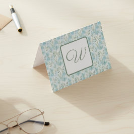 エレガントな冬のモノグラム サンキューカード