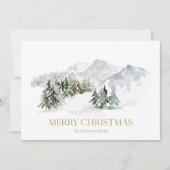 エレガントな冬の山のクリスマス シーズンカード (正面)