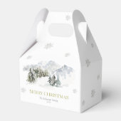 エレガントな冬の山のクリスマス フェイバーボックス (裏面サイド)