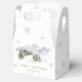 エレガントな冬の山のクリスマス フェイバーボックス (オープン)