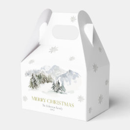 エレガントな冬の山のクリスマス フェイバーボックス