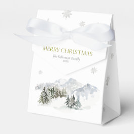 エレガントな冬の山のクリスマス フェイバーボックス
