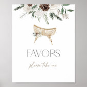 エレガントな冬の常緑のベビーシャワーの贈り物 ポスター (正面)