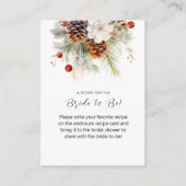 エレガントな冬の常緑樹とナナカマドのブライダルシャワー エンクロージャーカード (正面)