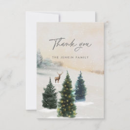 エレガントな冬の森 サンキューカード