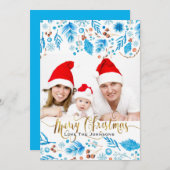 エレガントな冬の模様のカスタム写真クリスマスカード シーズンカード (正面/裏面)