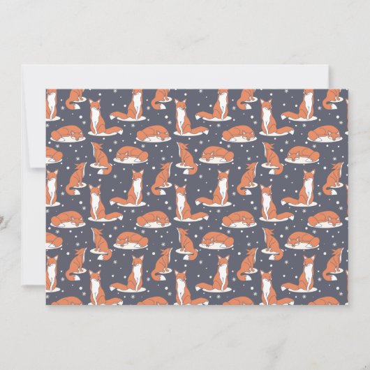 エレガントな冬の狐 雪の夜 シーズンカード (正面)