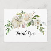 エレガントな冬の白い牡丹 お礼 ポストカード (正面)
