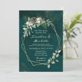 エレガントな冬の白と緑のクリスチャンウェディング 招待状 (スタンド正面)