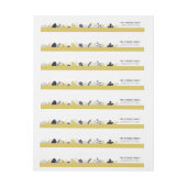 エレガントな冬の群葉のクリスマス ラップアラウンドラベル (シート)