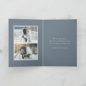 エレガントな冬の群葉の休日の写真の挨拶状 シーズンカード (内部)