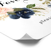 エレガントな冬の花輪のおもてなしサイン ポスター (角)