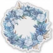 エレガントな冬の花輪 シール (正面)