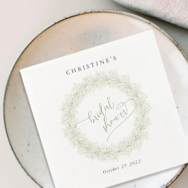 エレガントな冬の花輪 ブライダルシャワー スタンダードカクテルナプキン