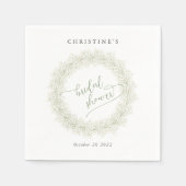 エレガントな冬の花輪 ブライダルシャワー スタンダードカクテルナプキン (正面)