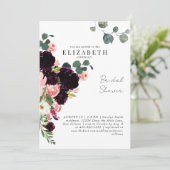 エレガントな冬の花 白い ブライダルシャワー 招待状 (スタンド正面)