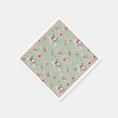 エレガントな冬の花 赤と緑のブライダルシャワー スタンダードカクテルナプキン (角)