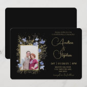 エレガントな冬の葉のウェディング 招待状 (正面/裏面)