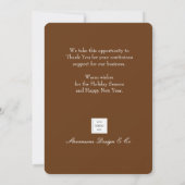 エレガントな冬の葉の装飾 楽しいクリスマス 企業イメージ シーズンカード (裏面)