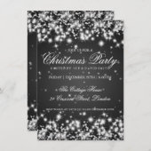 エレガントな冬の輝き2 ブラック 招待状 (正面/裏面)