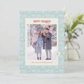 エレガントな冬の雪の結晶がおしゃれなホリデーカード シーズンカード (スタンド正面)