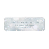 エレガントな冬の雪の結晶が戻る住所 ラベル (正面)