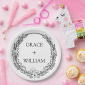 エレガントな冬の雪の結晶 ウェディング ペーパープレート (パーティー)