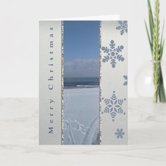 エレガントな冬の雪の結晶 カード (正面)