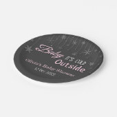 エレガントな冬の雪片のベビーシャワーの供給 ペーパープレート (アングル)