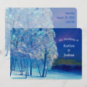 エレガントな冬の霜の木の結婚式 招待状 (正面/裏面)