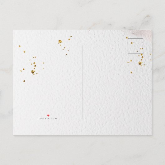 エレガントな冬の青と白の花の招待状P インビテーションポストカード (裏面)