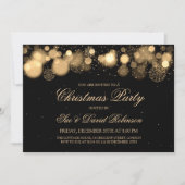 エレガントな冬の驚異の金ゴールドのクリスマス・パーティ 招待状 (正面)