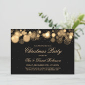 エレガントな冬の驚異の金ゴールドのクリスマス・パーティ 招待状 (スタンド正面)