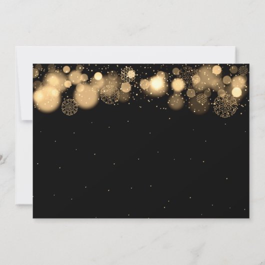 エレガントな冬の驚異の金ゴールドのクリスマス・パーティ 招待状 (裏面)