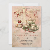 エレガントな冬の50歳誕生日パーティー 招待状 (正面)