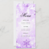 エレガントな冬の60歳の誕生日プログラム 紫のメニュー 招待状 (裏面)