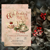 エレガントな冬の60歳誕生日パーティー 招待状