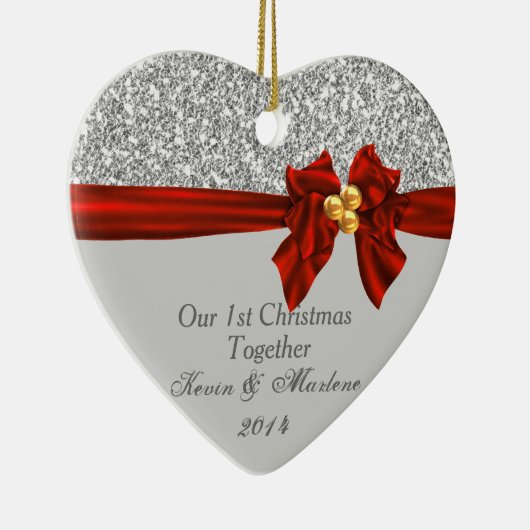 エレガントな初めてのクリスマスは一緒にきらきら光る飾ります セラミックオーナメント (右)