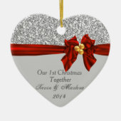 エレガントな初めてのクリスマスは一緒にきらきら光る飾ります セラミックオーナメント (正面)