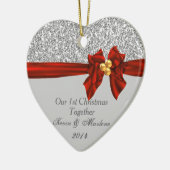 エレガントな初めてのクリスマスは一緒にきらきら光る飾ります セラミックオーナメント (左)