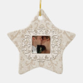 エレガントな初めてのクリスマスは一緒に写真を個人化します セラミックオーナメント (正面)