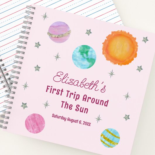 エレガントな初めての旅 女の子の誕生日ゲストブック ノートブック