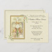 エレガントな初めての聖体拝領招待状 招待状 (正面/裏面)