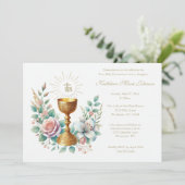 エレガントな初めての聖体拝領 花の聖体祭 招待状 (スタンド正面)