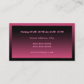 エレガントな勾配のスタイルのピンクおよび黒 名刺 (裏面)