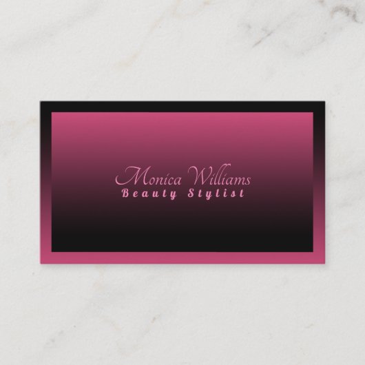 エレガントな勾配のスタイルのピンクおよび黒 名刺 (正面)