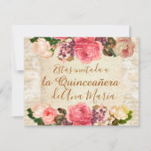 エレガントな十五歳の誕生日パーティーの塔　残念 招待状 (正面)