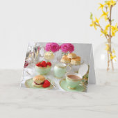 エレガントな午後のお茶の挨拶状 カード (黄色い花)