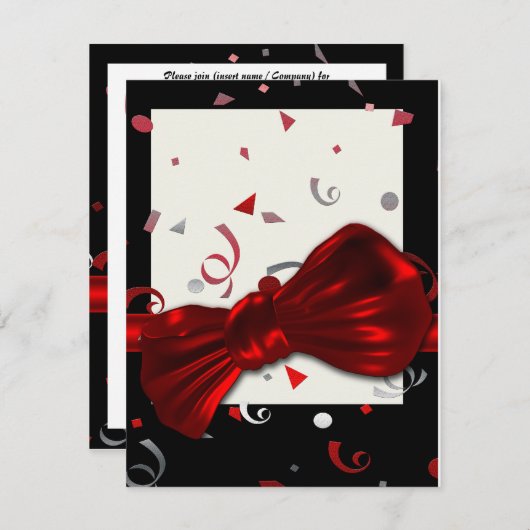 エレガントな卒業のプロムのフォーマルなパーティー 招待状 (正面/裏面)